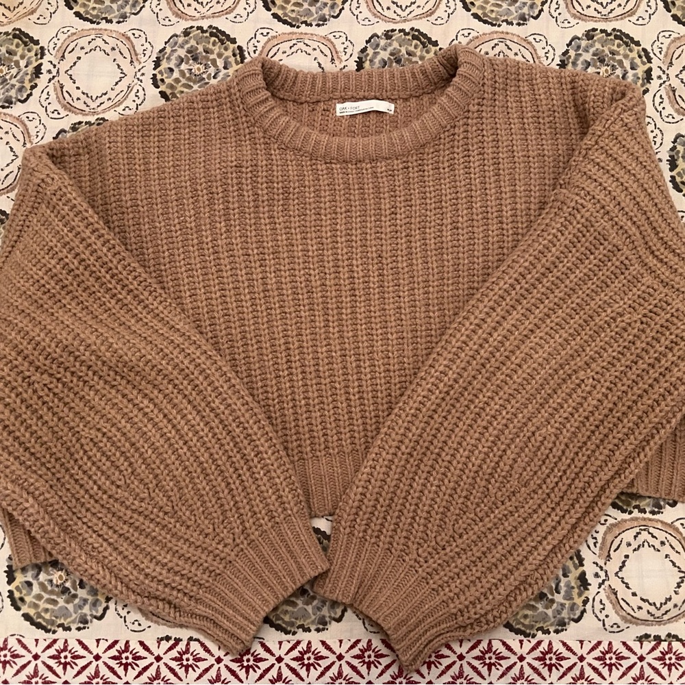 Oak and Fort Cropped Knit Sweater